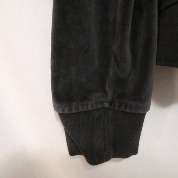 Y2K - GAP - Stretch | medium | Black Zip-Up Velour Hooded Jacket | Pockets - Picture 7 of 16
